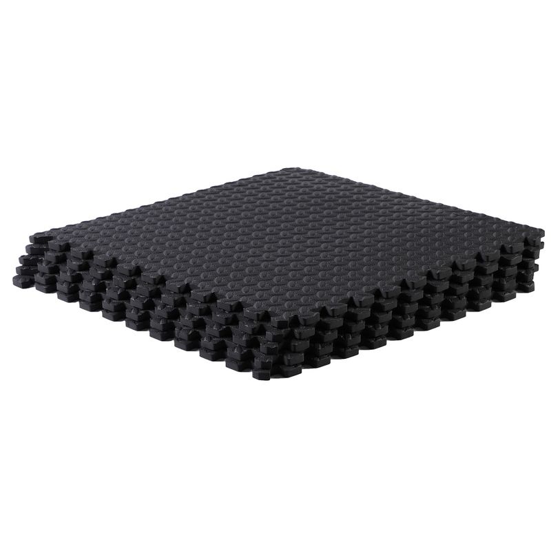 HolaHatha 24 Square Foot EVA Foam Padded Shock Absorbing Water Resistant Puzzle Exercise Gym Equipment Interlocking Floor Mat Tiles, Gray