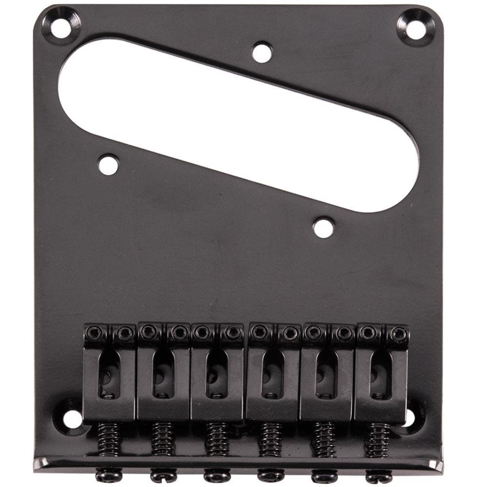 Black Hardtail Bridge for Tele Style Electric Guitars