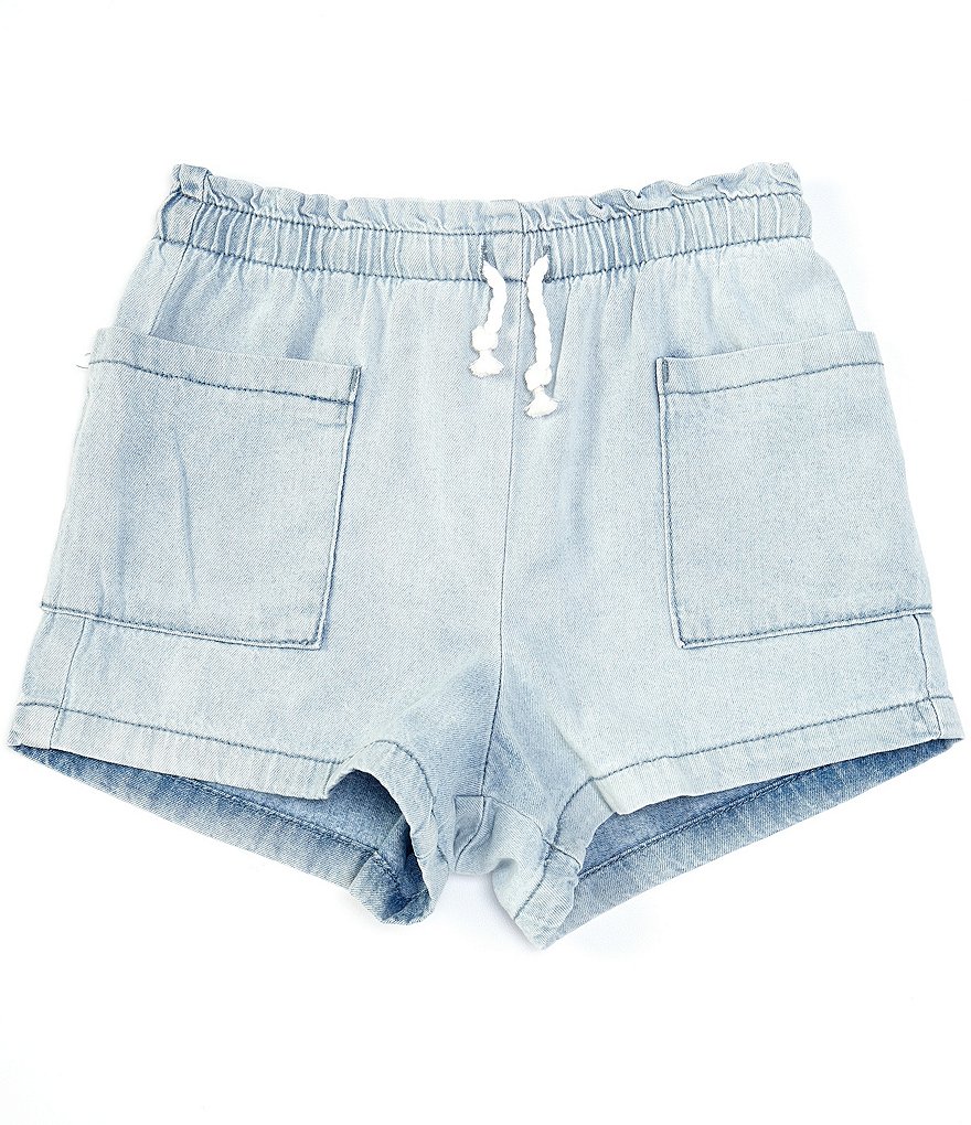 Jessica Simpson Big Girls 7-16 Pull-On Acid-Wash Denim Shorts