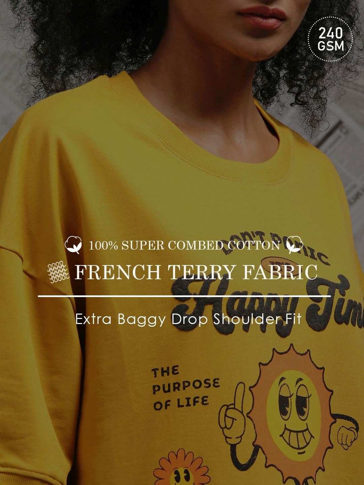 Difference Of Opinion Mustard Loose Fit Printed Unisex T-Shirt