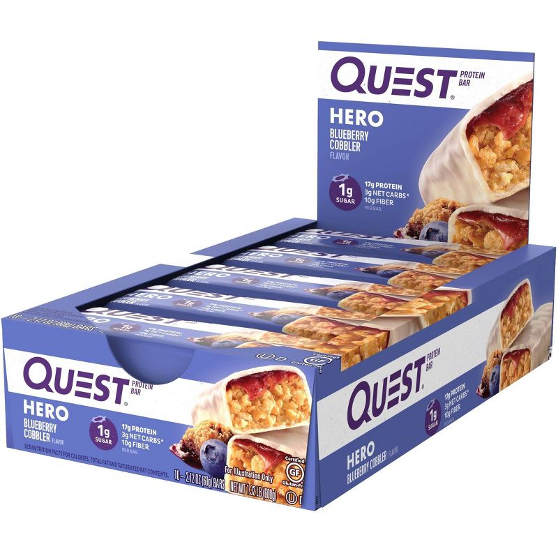 Quest Hero Bar Blueberry Cobbler - 10ct