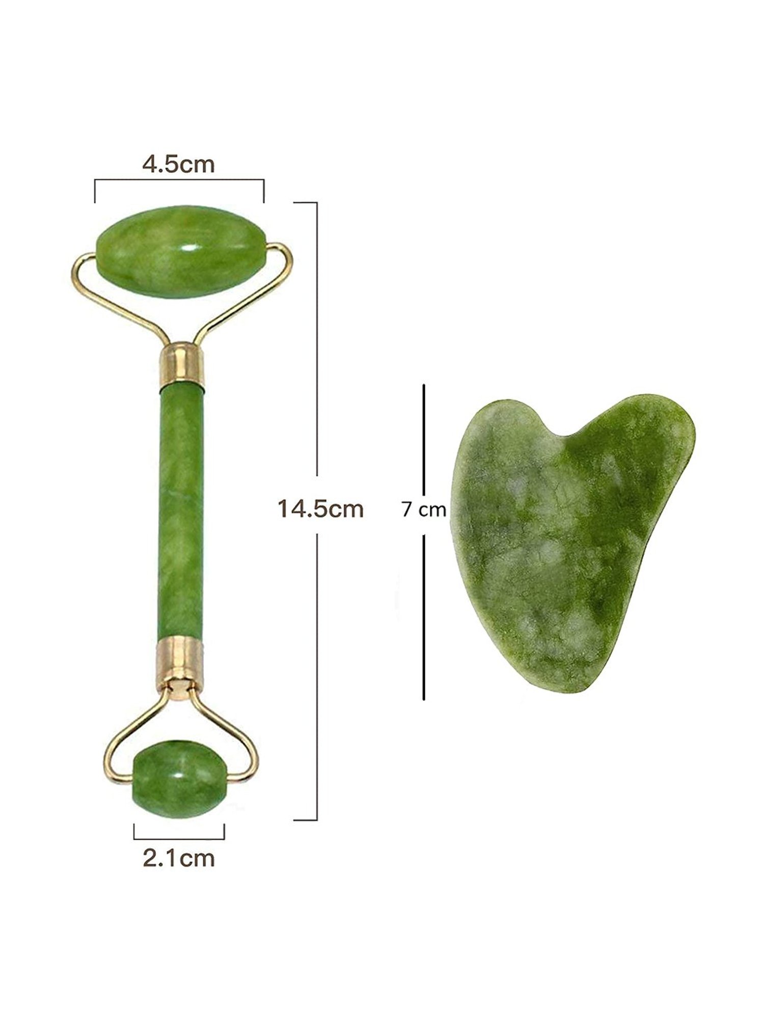 Kazarmaa Jade Roller with Gua Sha Face Massager Set
