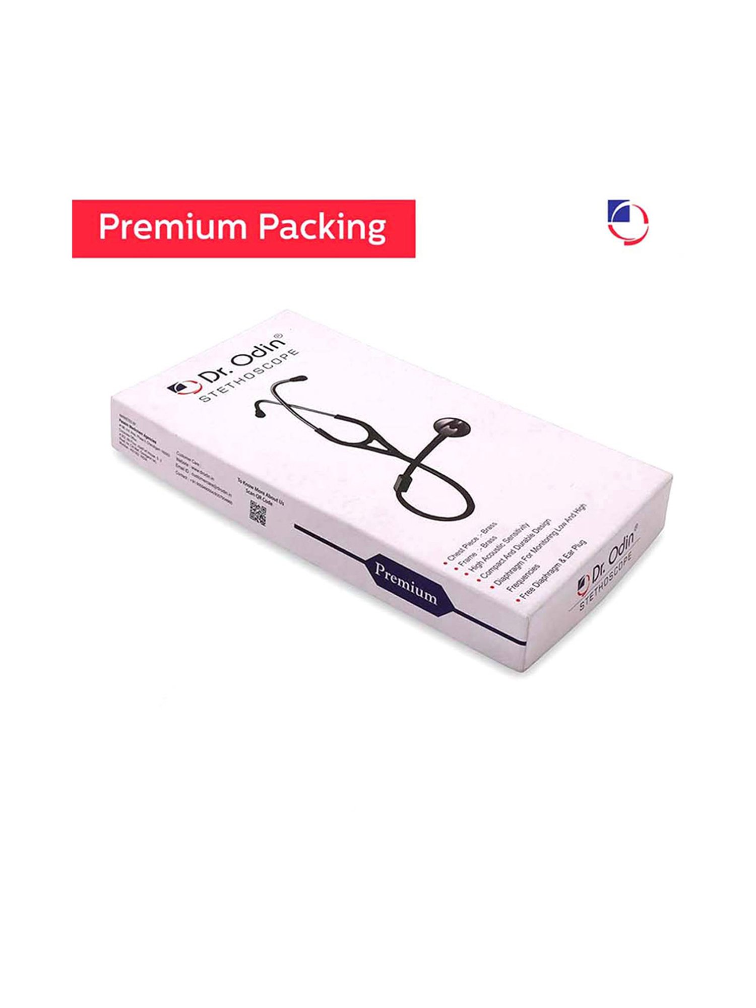 Dr. Odin Premium Brass Frame Stethoscope (Black)