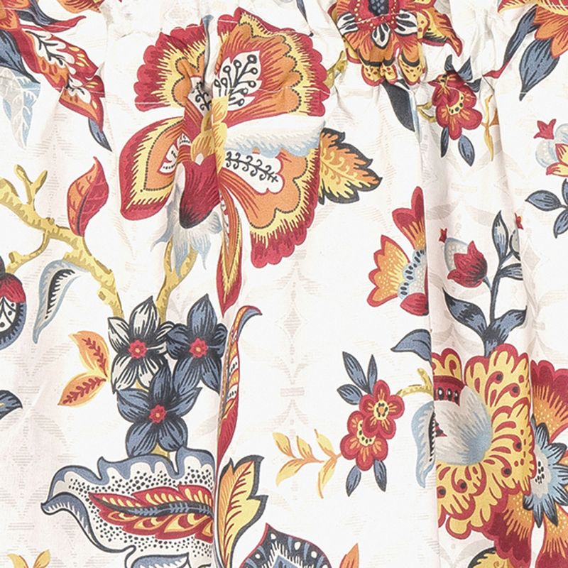 C&F Home Kennedy Red and Gold Floral Cotton Valance