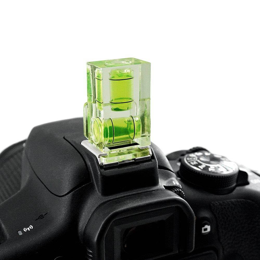 Camera Level Hot Shoe Bubble Level Hot Shoe Cover w/Standard Shoe Mount for Sony A6000 A6300 Canon Nikon Panasonic [Combo Pack -2 Axis and 1 Axis]