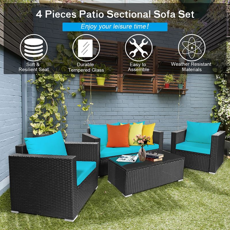 7pc Studio Shine Collection Patio Conversation Set with Sofa, 4 Armchairs & 2 Tables - W Unlimited