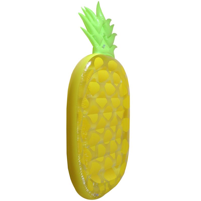 Pool Central 75" Inflatable Jumbo Pineapple 1-Person Swimming Pool Mattress - Yellow/Green