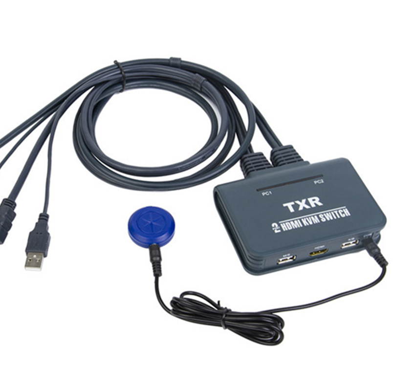 HDMI KVM Switch 2 Port with Cables, Selector Switcher for 2 Computers Share One Monitor, Keyboard, Mouse and USB Peripheral Support 4k&times;2K@30hz Resolution