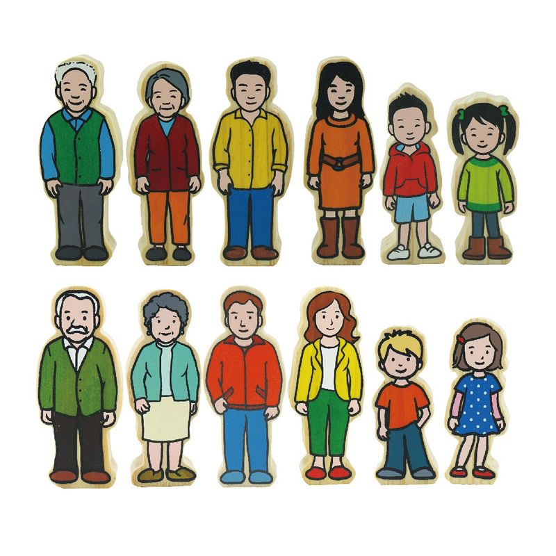 The Freckled Frog Wooden Village People  - 42 Pieces