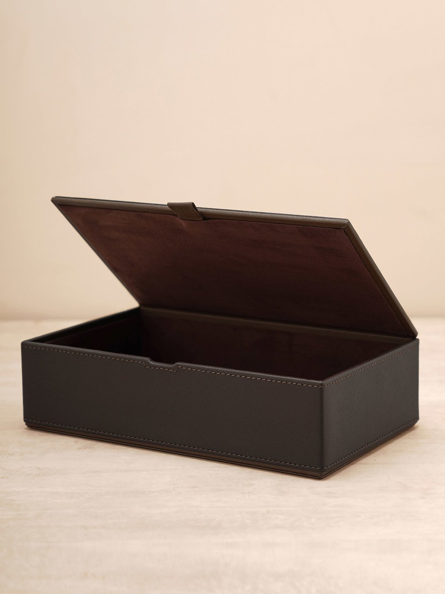 Pure Home and Living Brown Leather Solid Storage Boxes