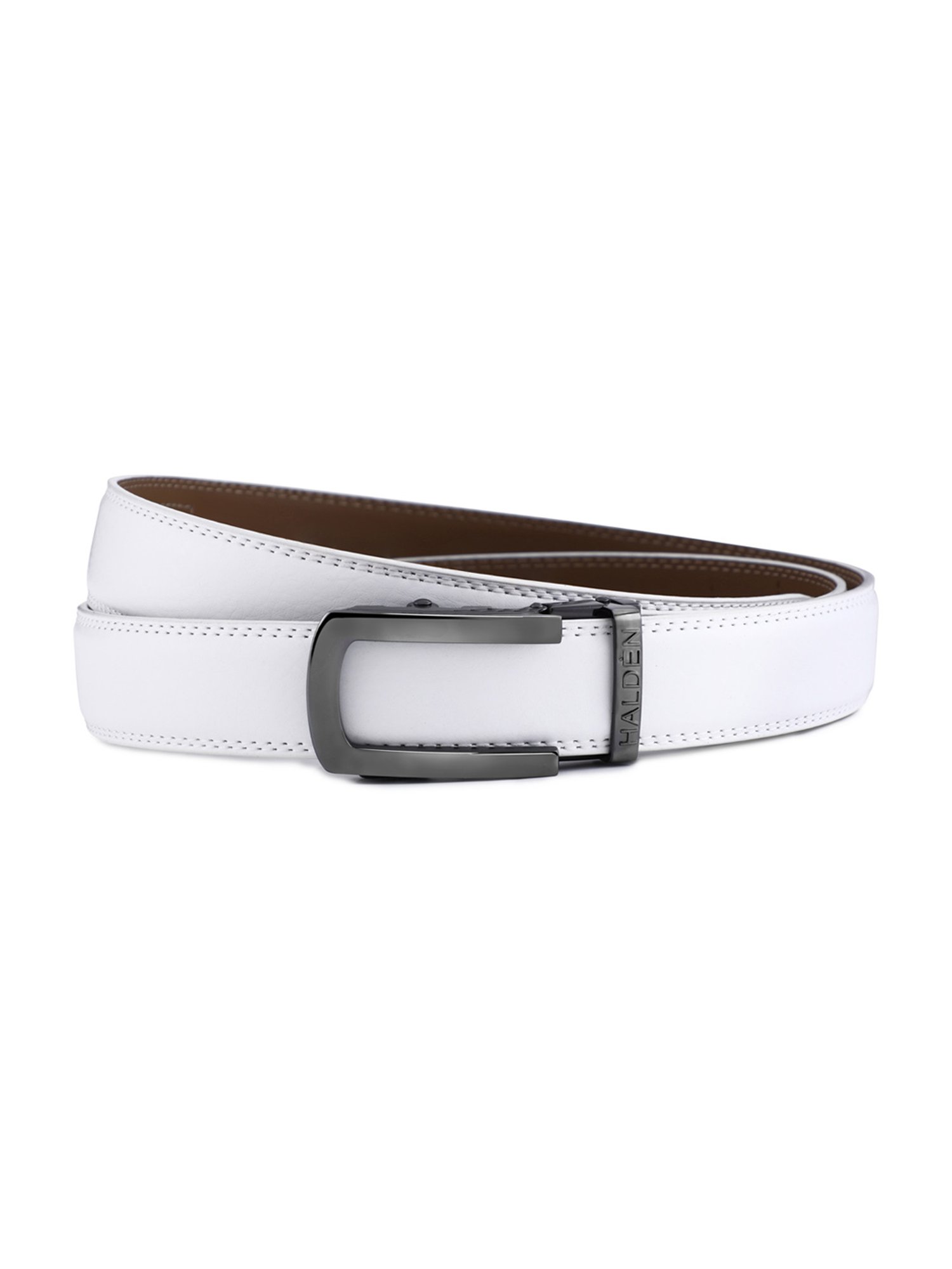 Crusset Black Leather Formal Belt for Men