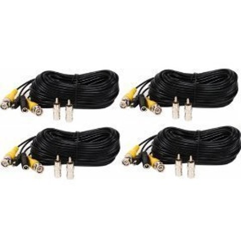 NEXHI-4 Pack 100ft Video Power Security Camera Cables Pre-Made All-in-One Extension Cable for CCTV Surveillance Camera DVR System