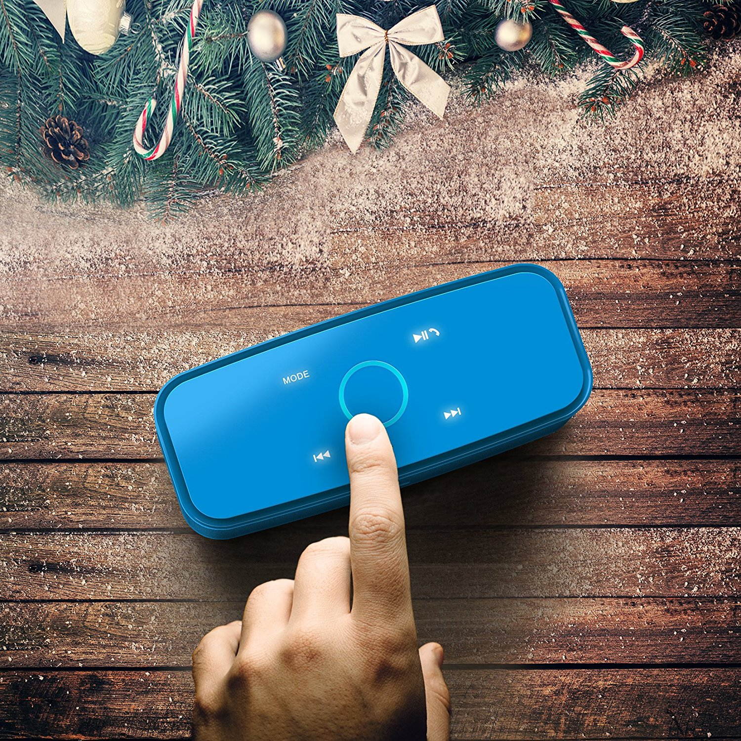 DOSS SoundBox Portable Wireless Bluetooth 4.0 Touch Speakers with 12W HD Sound and Bold Bass [Red]