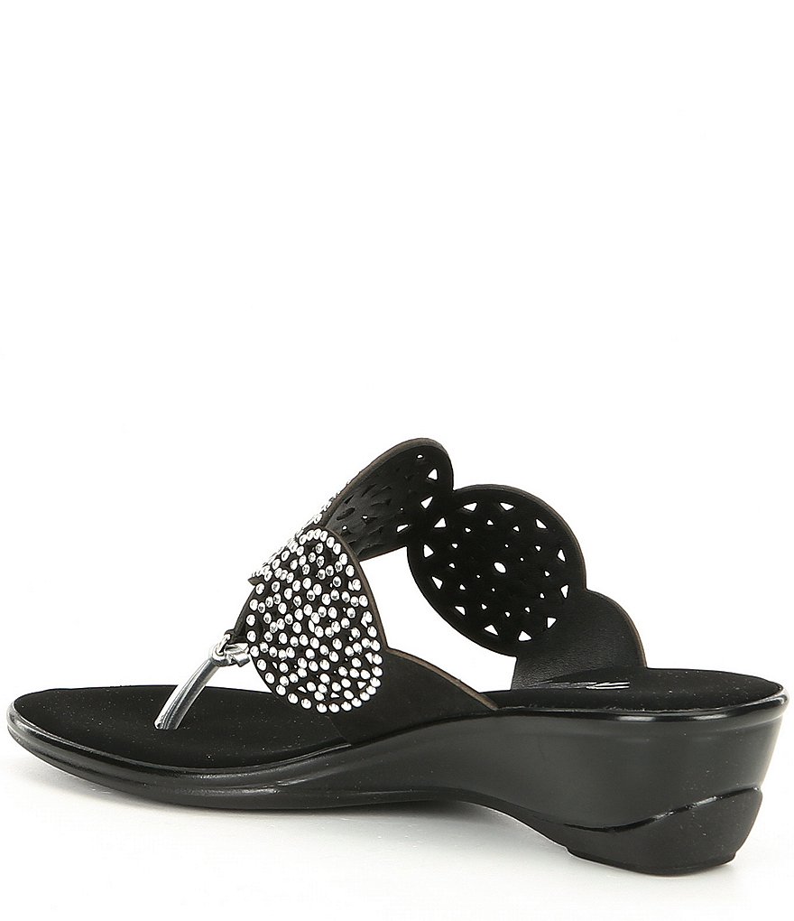 Onex Alfie Studded Leather Thong Wedge Sandals