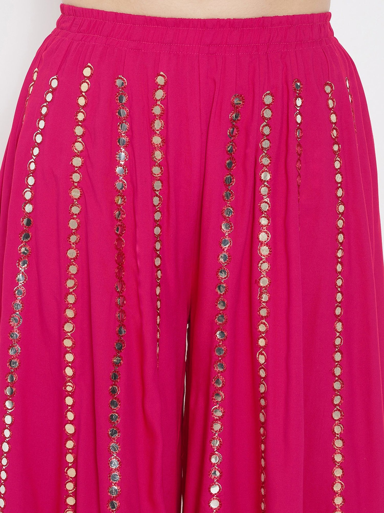 Castle Pink Mirror Work Palazzos