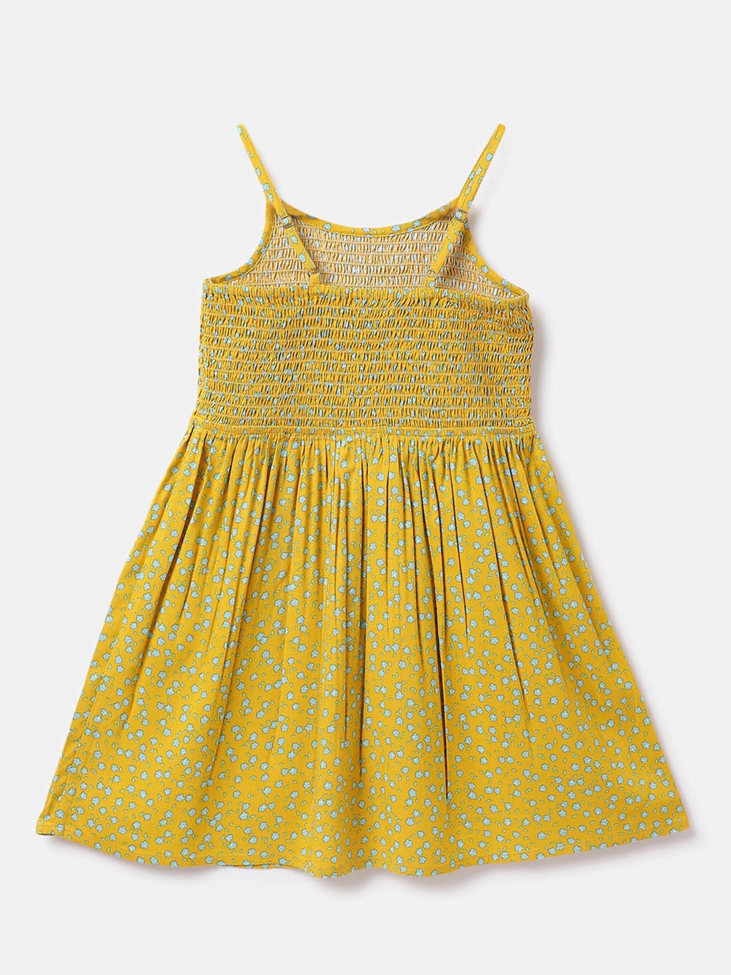 United Colors of Benetton Kids Yellow Floral Print Dress