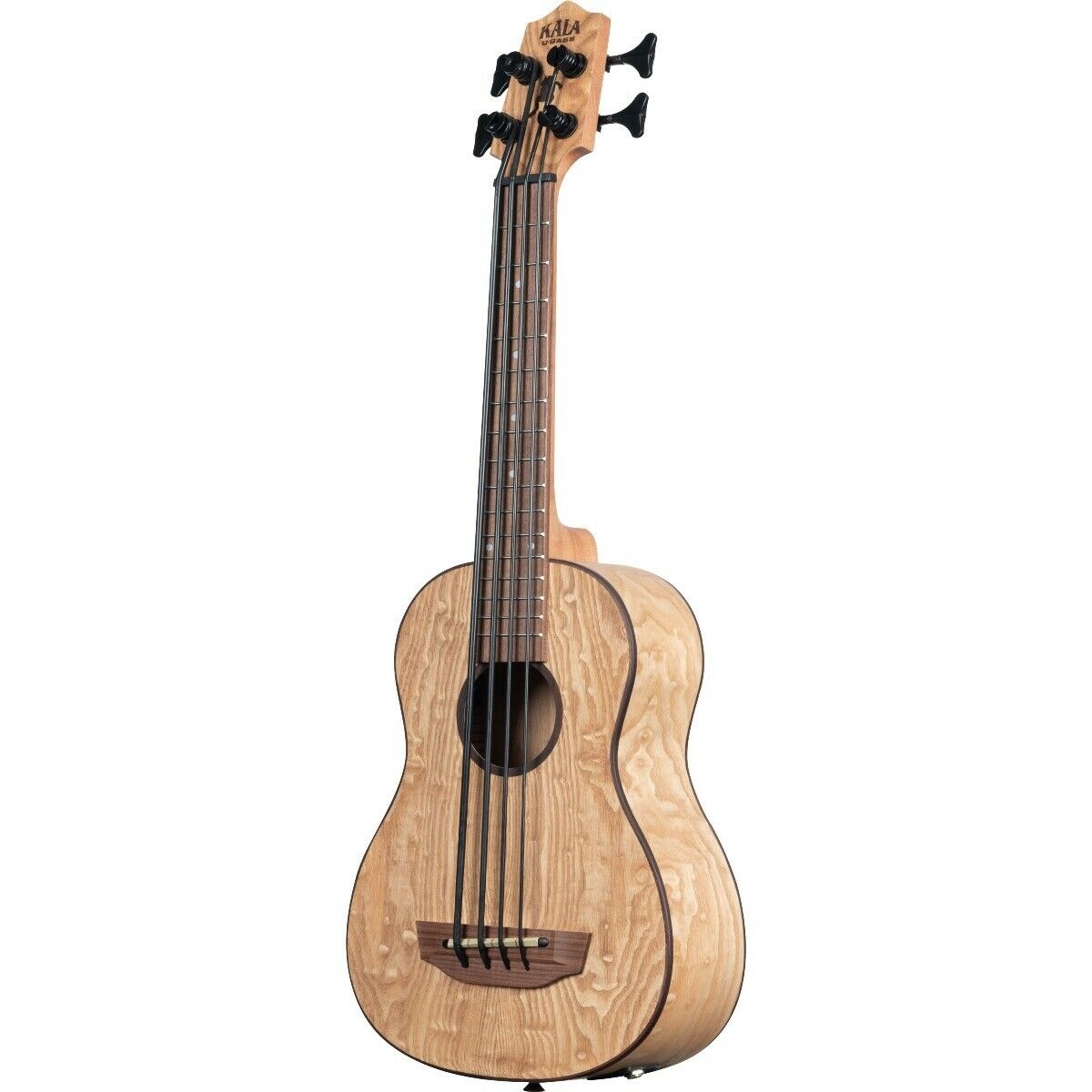 Kala UBASS-BURL-FS Burled Tamo Ash U-Bass BASS ESSENTIALS BUNDLE
