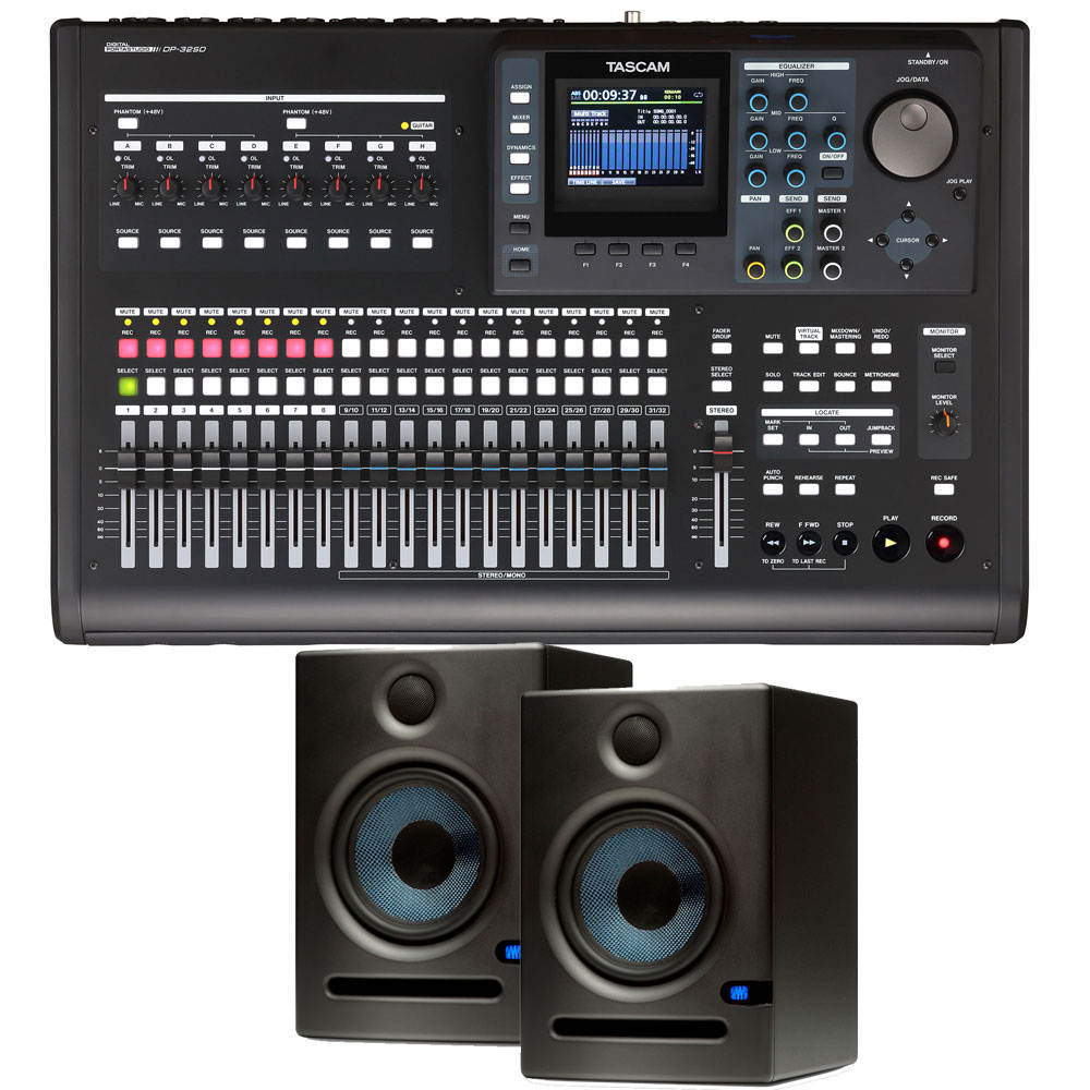 TASCAM DP-32SD 32-Track Digital Portastudio. With Eris 4.5 (PAIR)