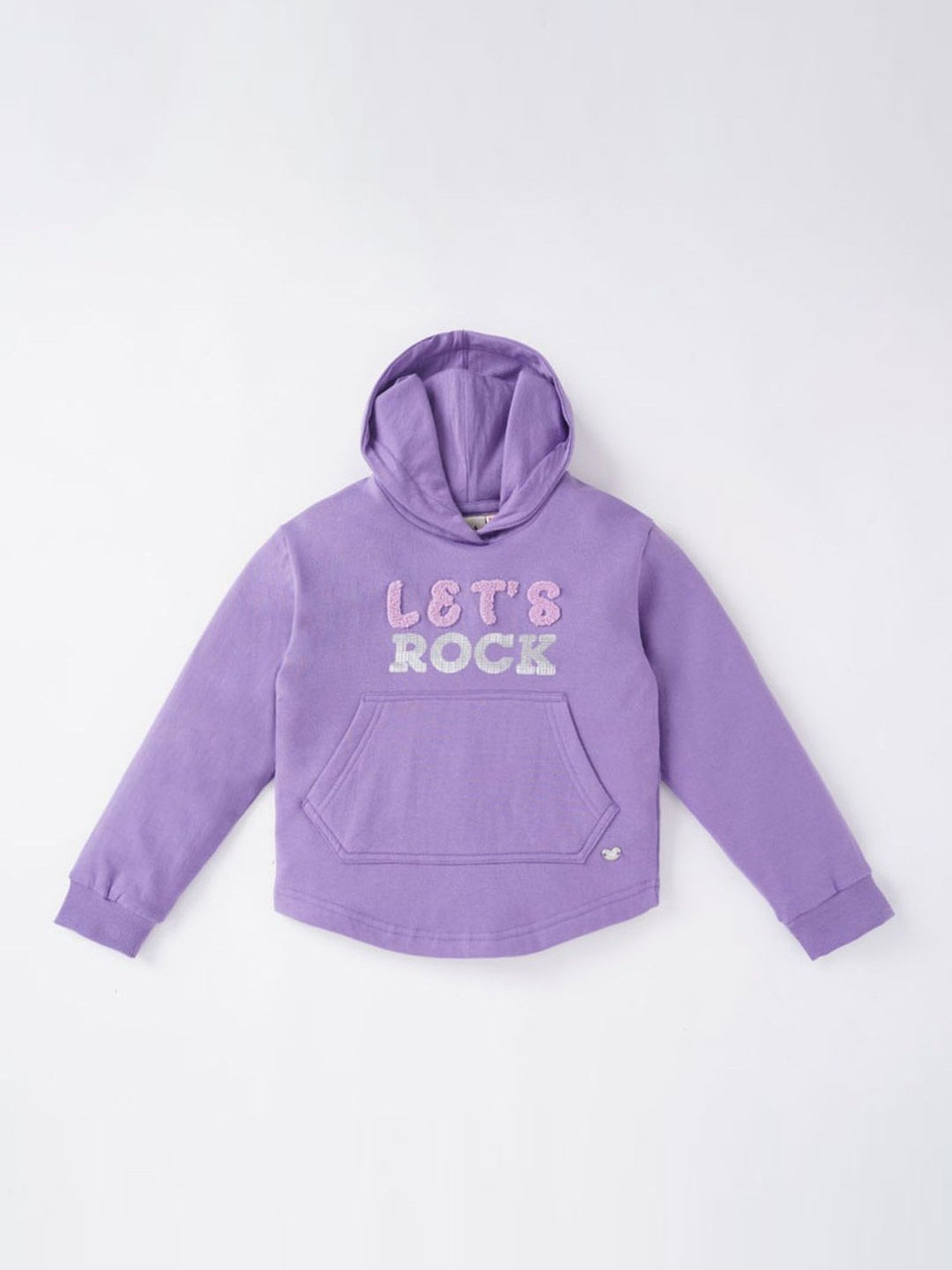 Ed-a-Mamma Kids Purple Cotton Printed Full Sleeves Hoodie