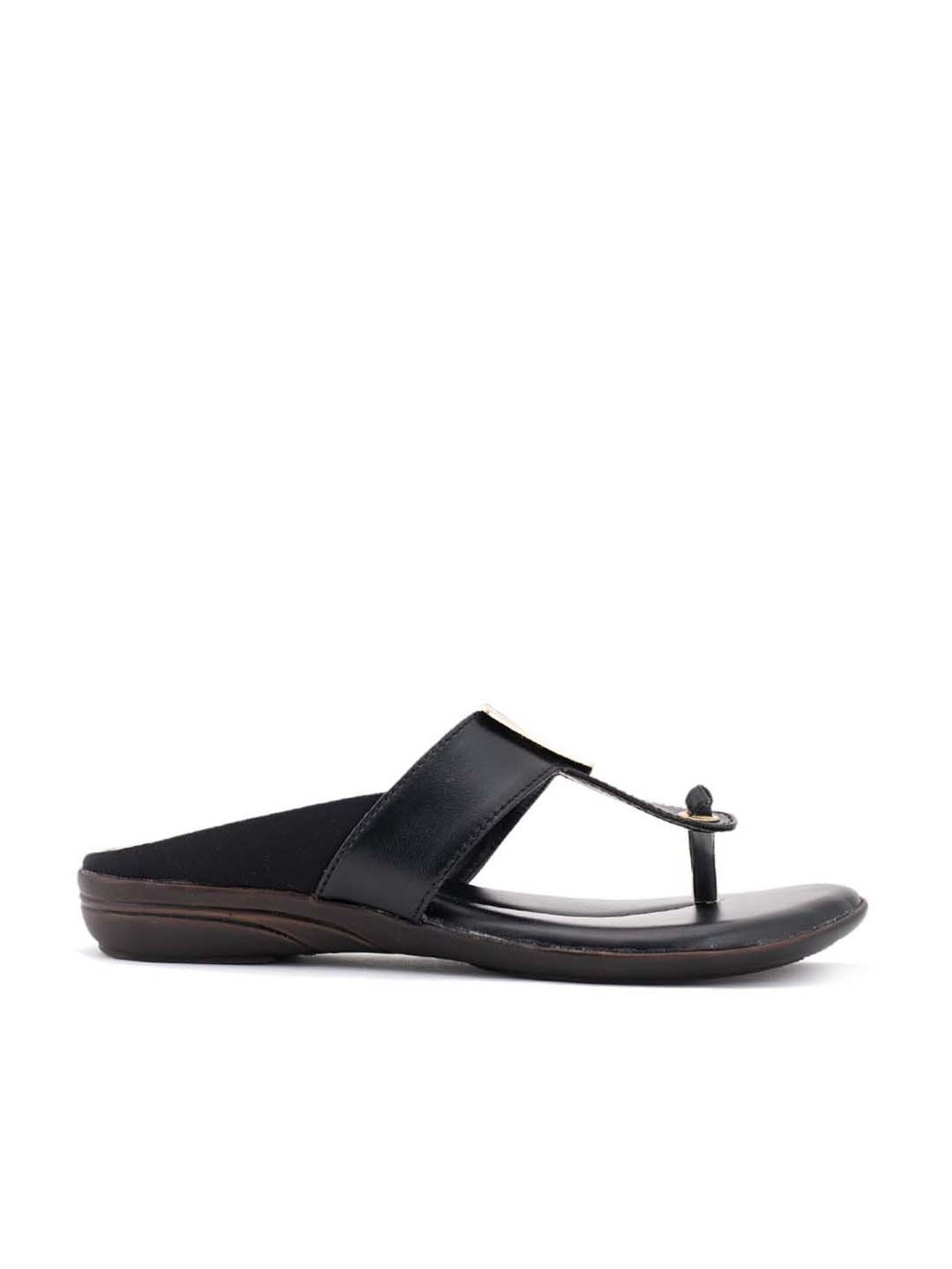 Khadim's Women's Black Thong Sandals