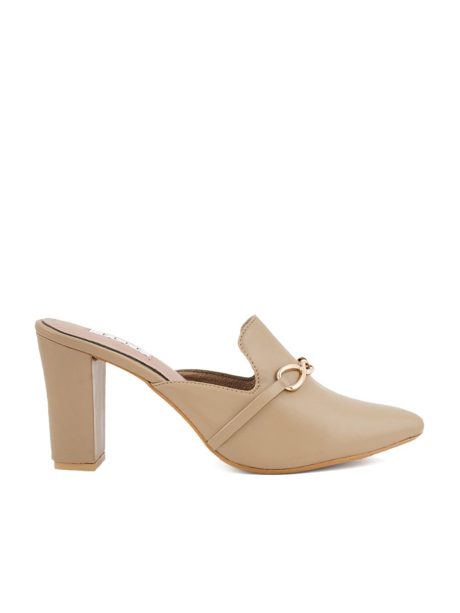 Elle Women's Beige Mule Shoes