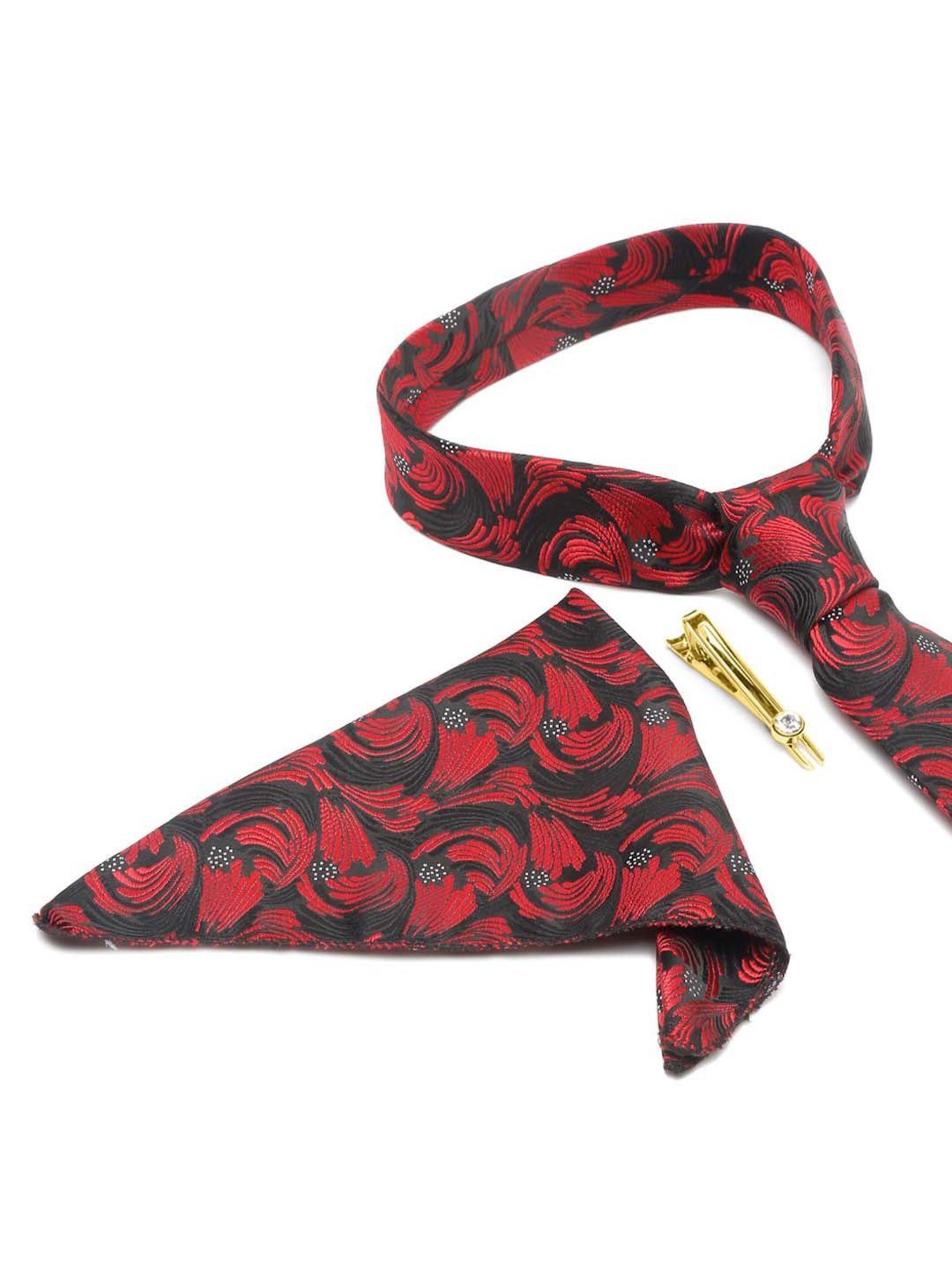 Louis Stitch Red Printed Necktie Gift Set - Set of 3
