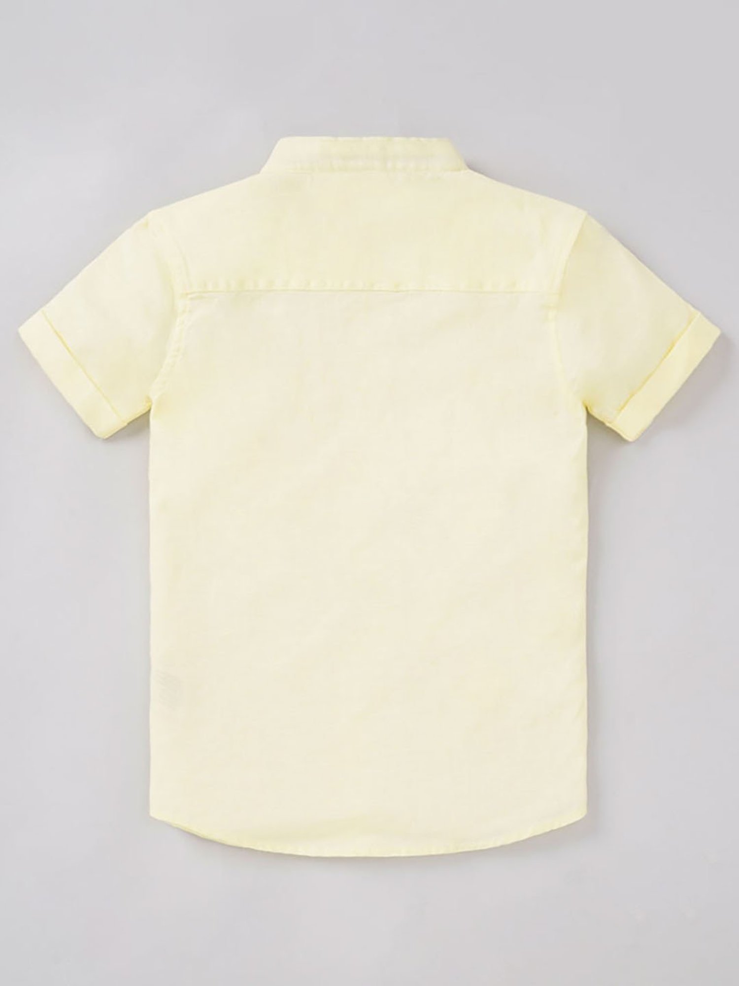 Ed-a-Mamma Kids Light Yellow Solid Shirt