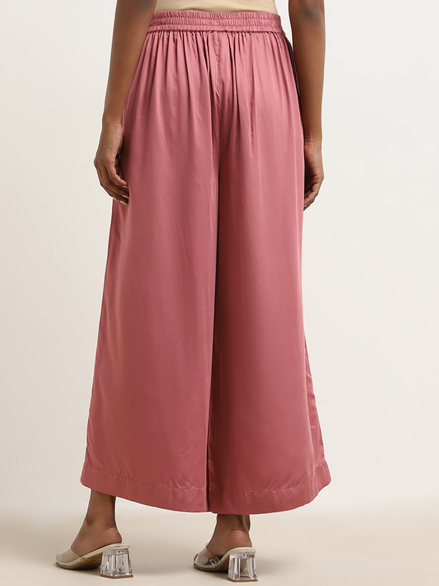 Zuba by Westside Dusty Pink High-Rise Palazzos