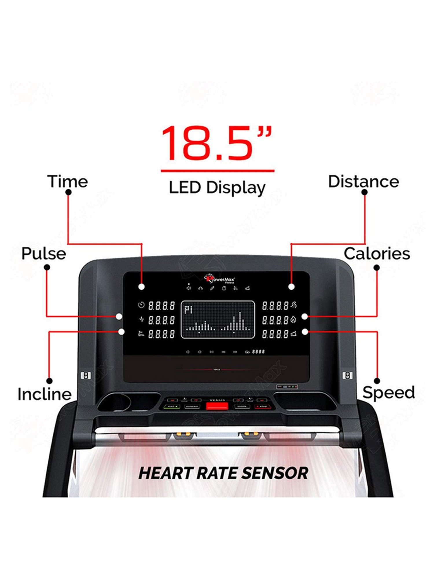 PowerMax Fitness TA-C5 6.0HP Peak Treadmill (Black)