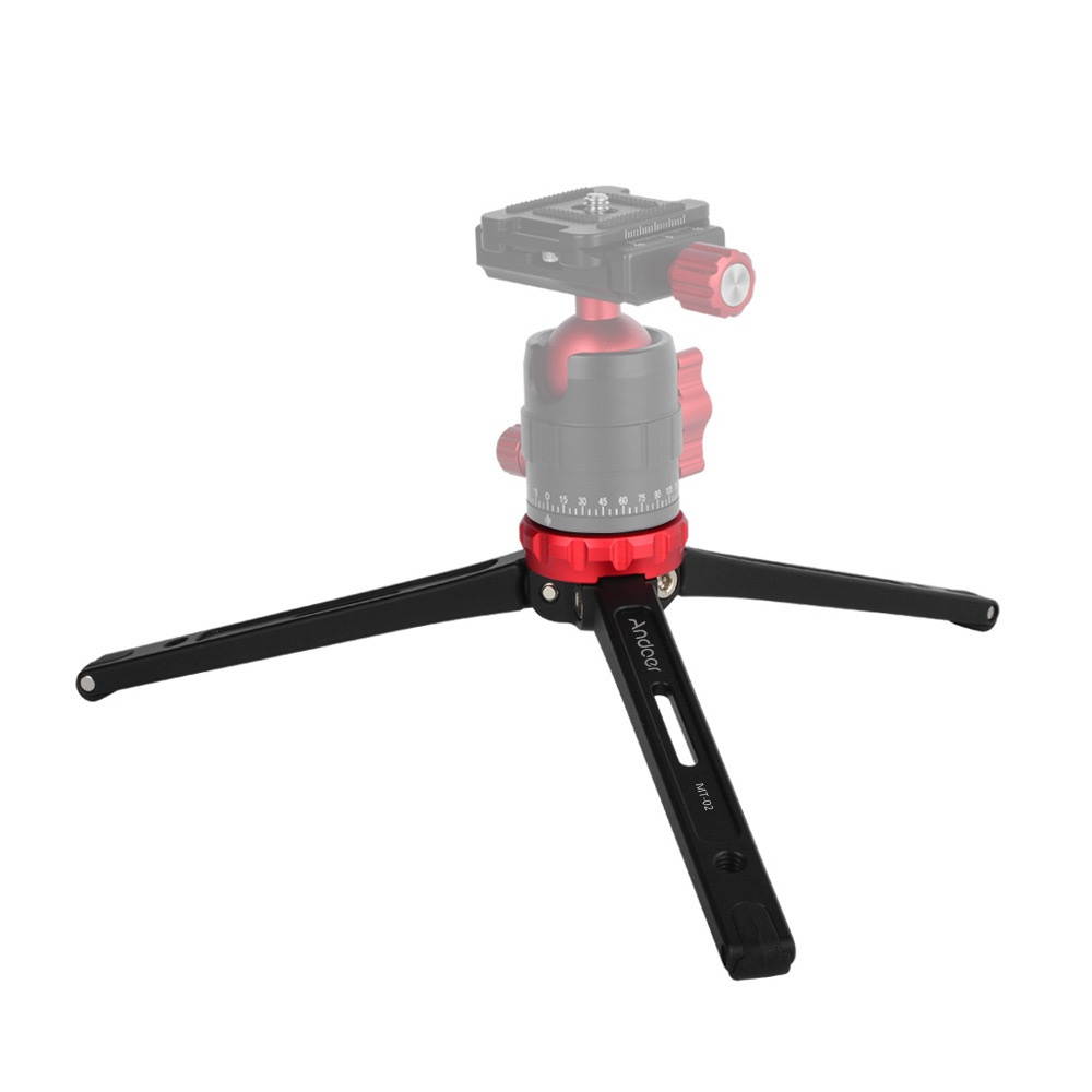 Andoer MT-02 Mini Desktop Tripod Aluminum Alloy 1/4" Screw Max. Load 15kg/ 33lbs for DSLR Digital Video Camera DV