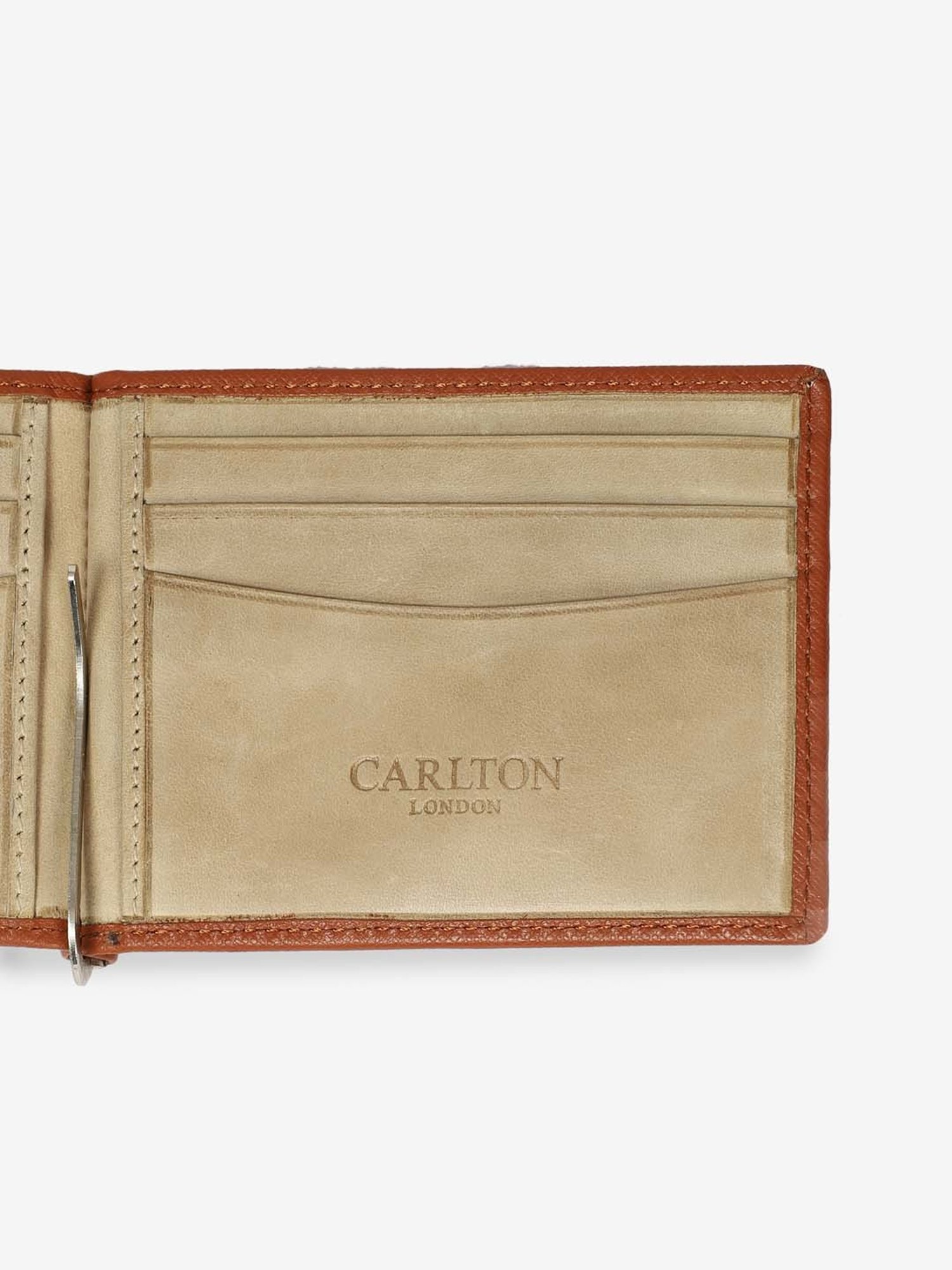 Carlton London Tan Casual Leather Money Clip For Men