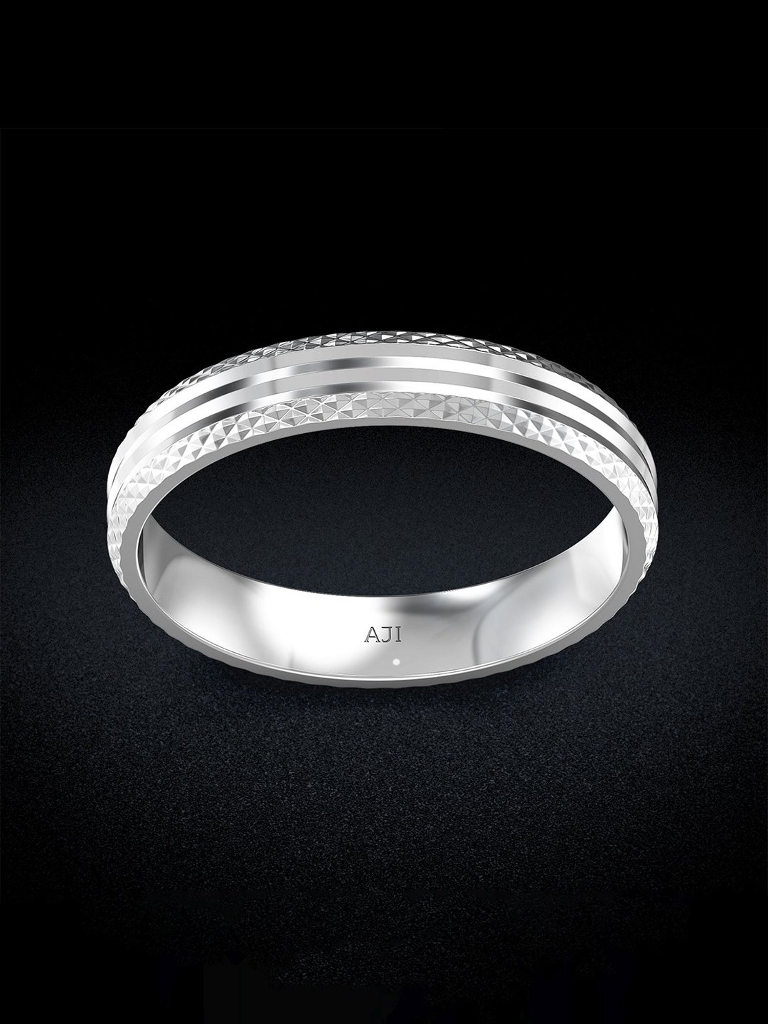 Malabar Gold and Diamonds 950 Platinum & 0.02 ct Diamond Ring