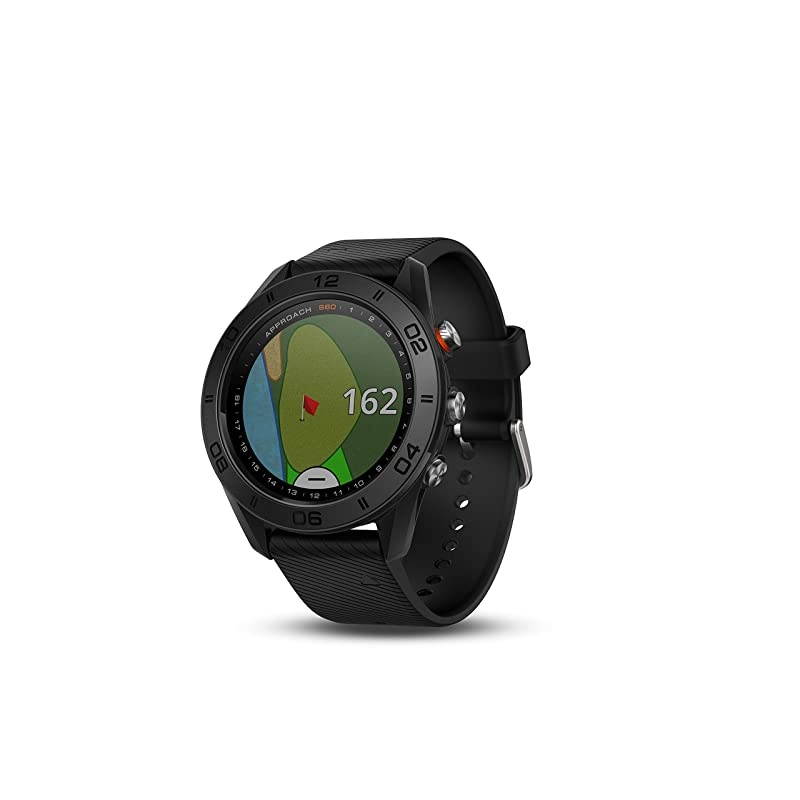 Approach S60, Premium GPS Golf Watch with Touchscreen Display and Full Color CourseView Mapping, Black w/ Silicone Band