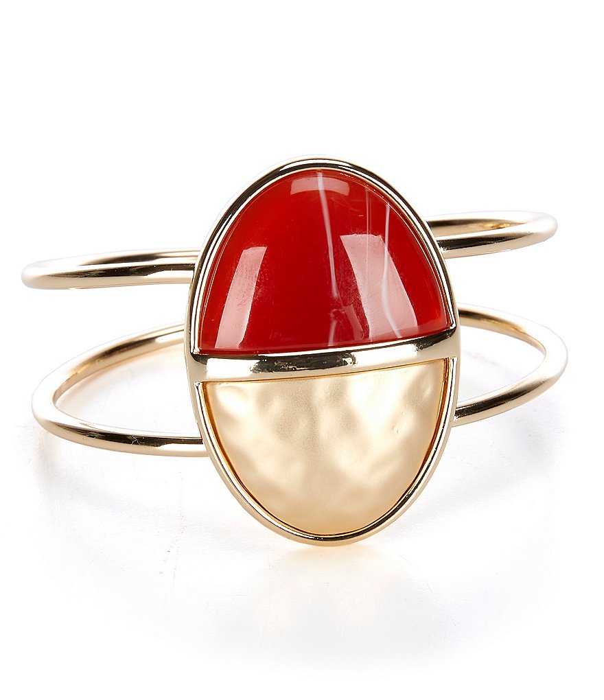 Oval Cab Hinge Bracelet