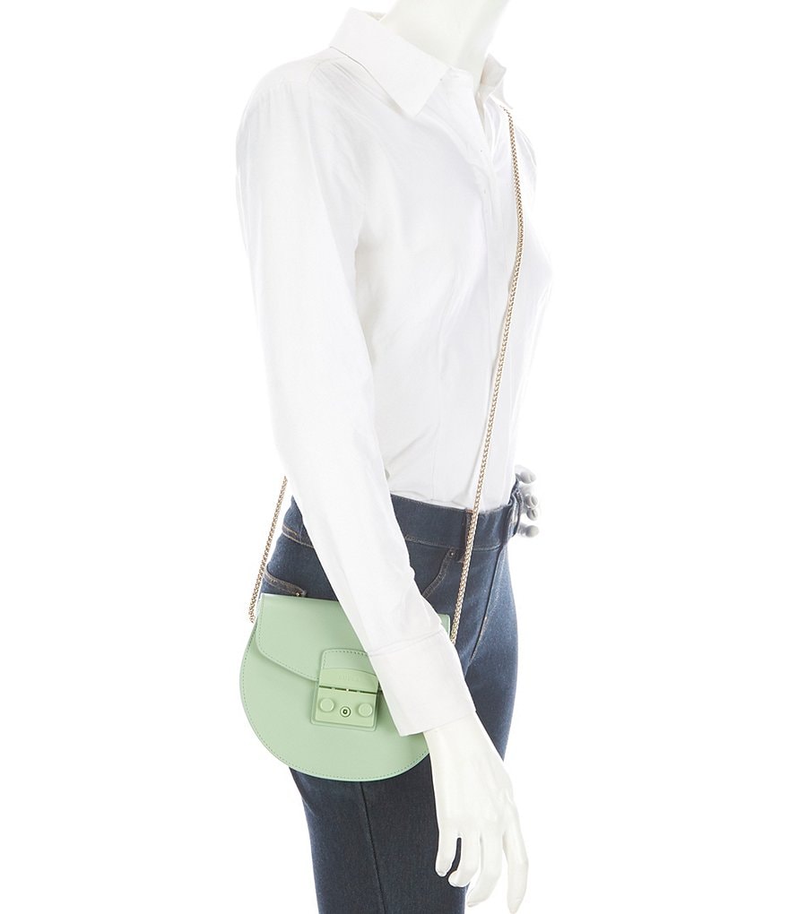 Furla Metropolis Leather Round Mini Crossbody Bag