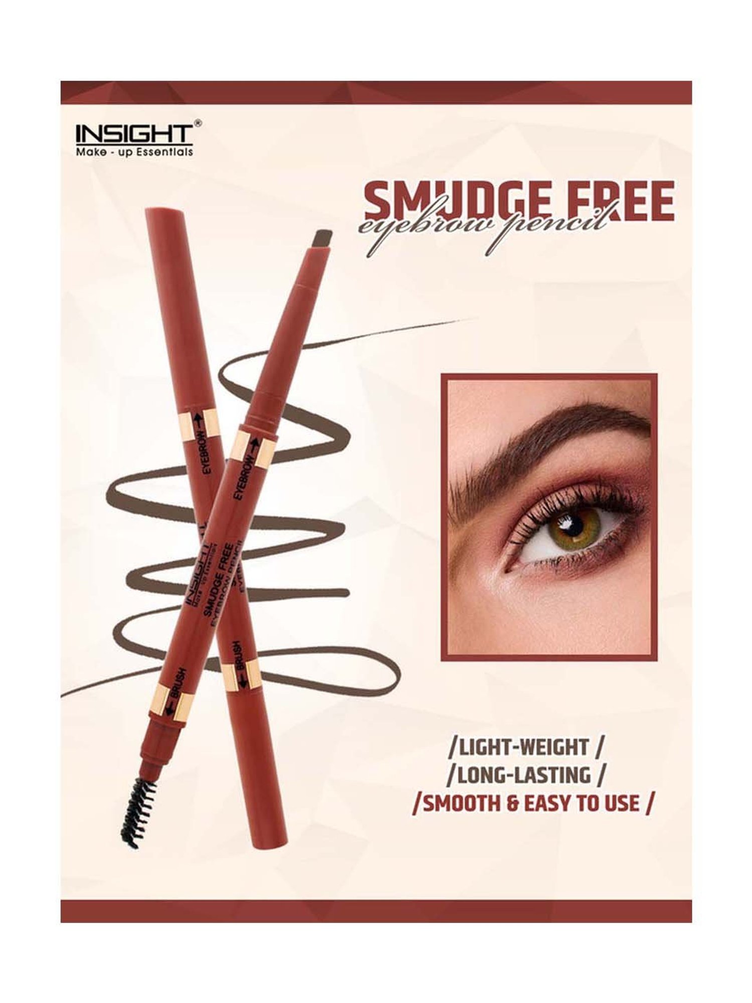 Insight Smudge Free Eyebrow Pencil Brown - 0.5 gm