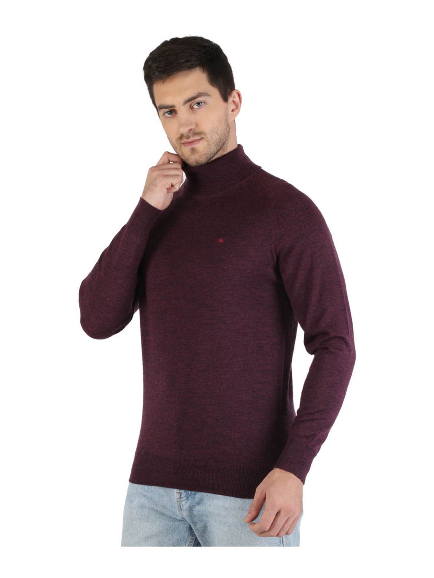 Duke Wine Self Striped Sweater