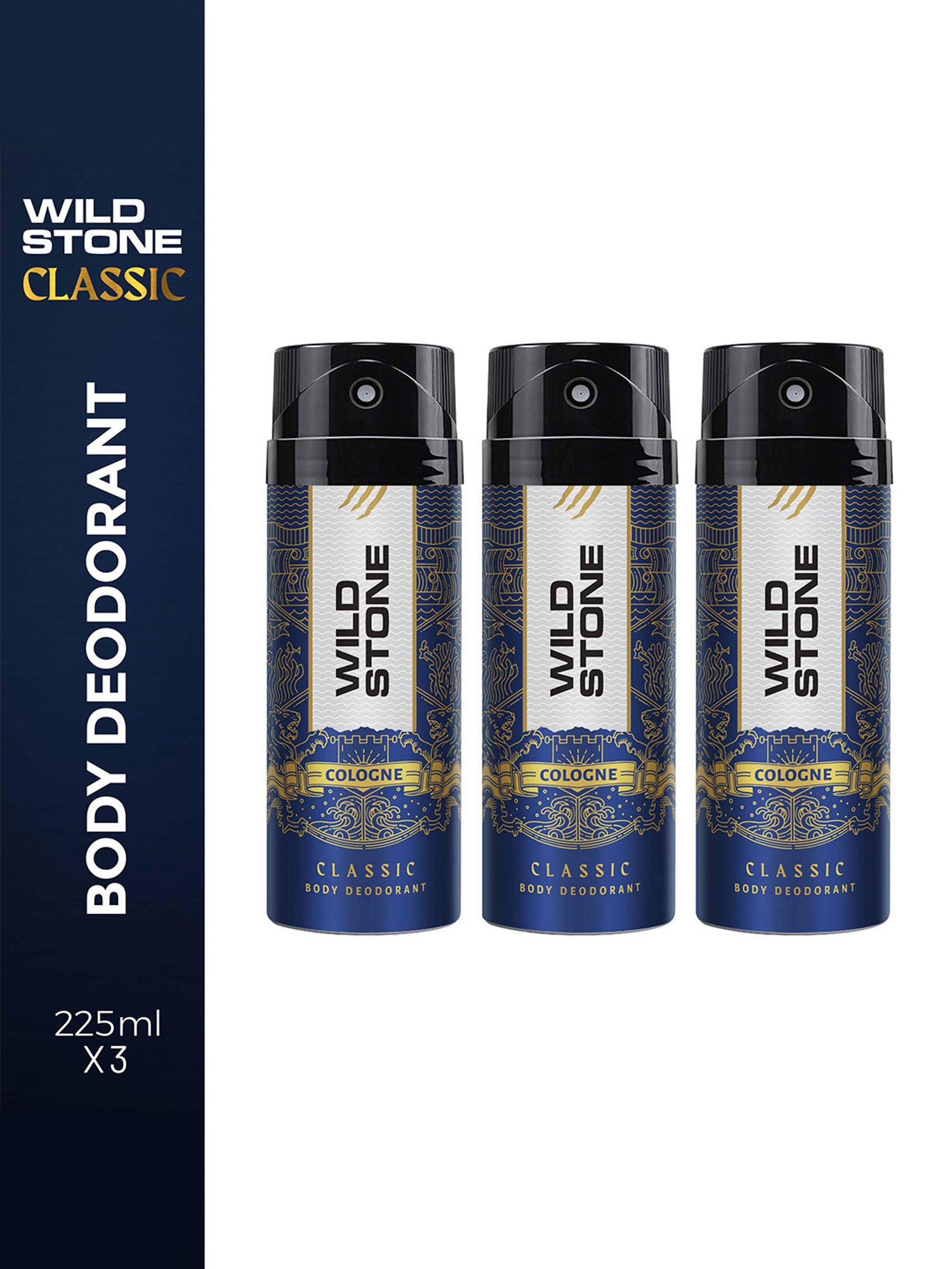 Wild Stone Classic Cologne Deodorant for Men - Pack of 3
