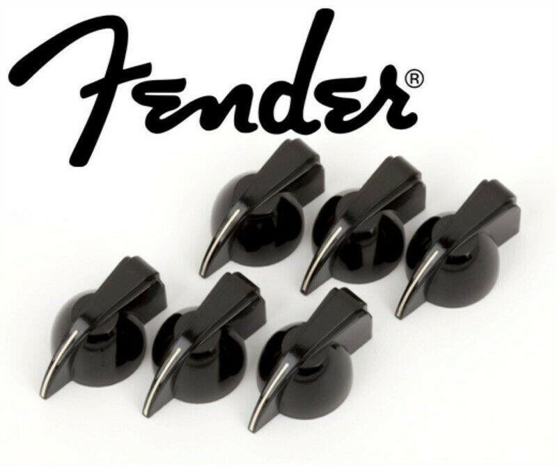 NEW - Set of 6 Fender Chicken Head Amplifier Knobs - BLACK, 099-0935-000