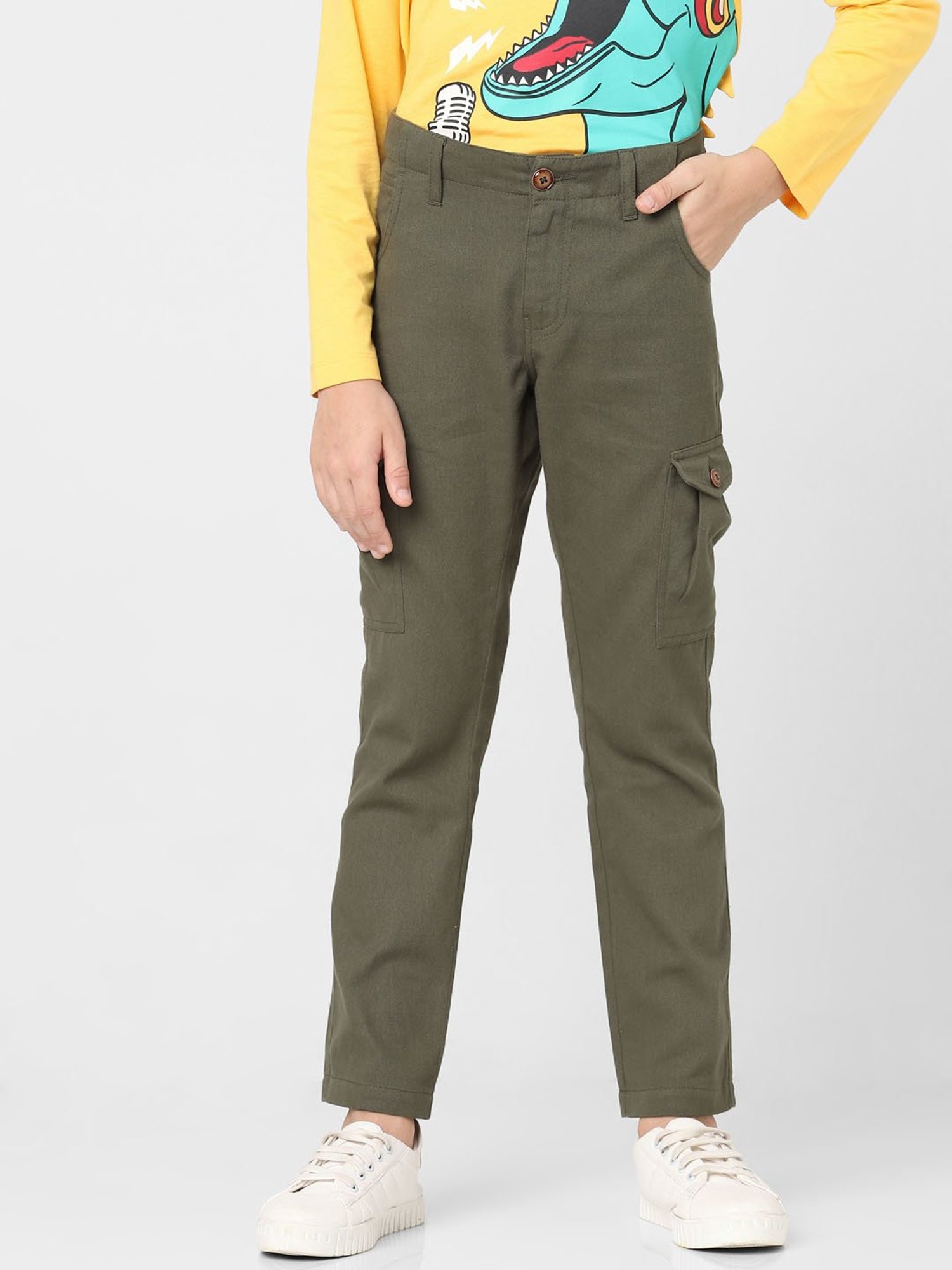 Jack & Jones Junior Olive Solid Pants