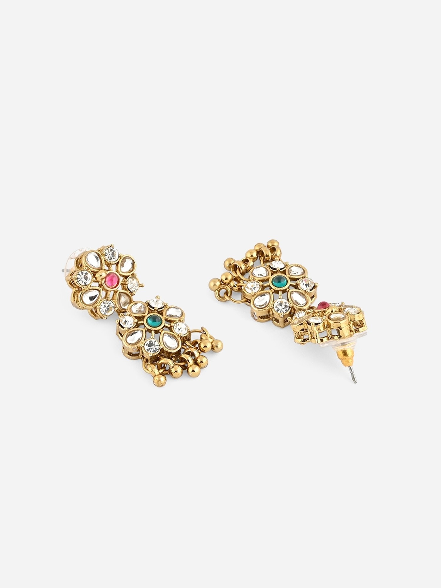 Fida Gold Floral Temple Meenakari Choker & Earrings Set for Women