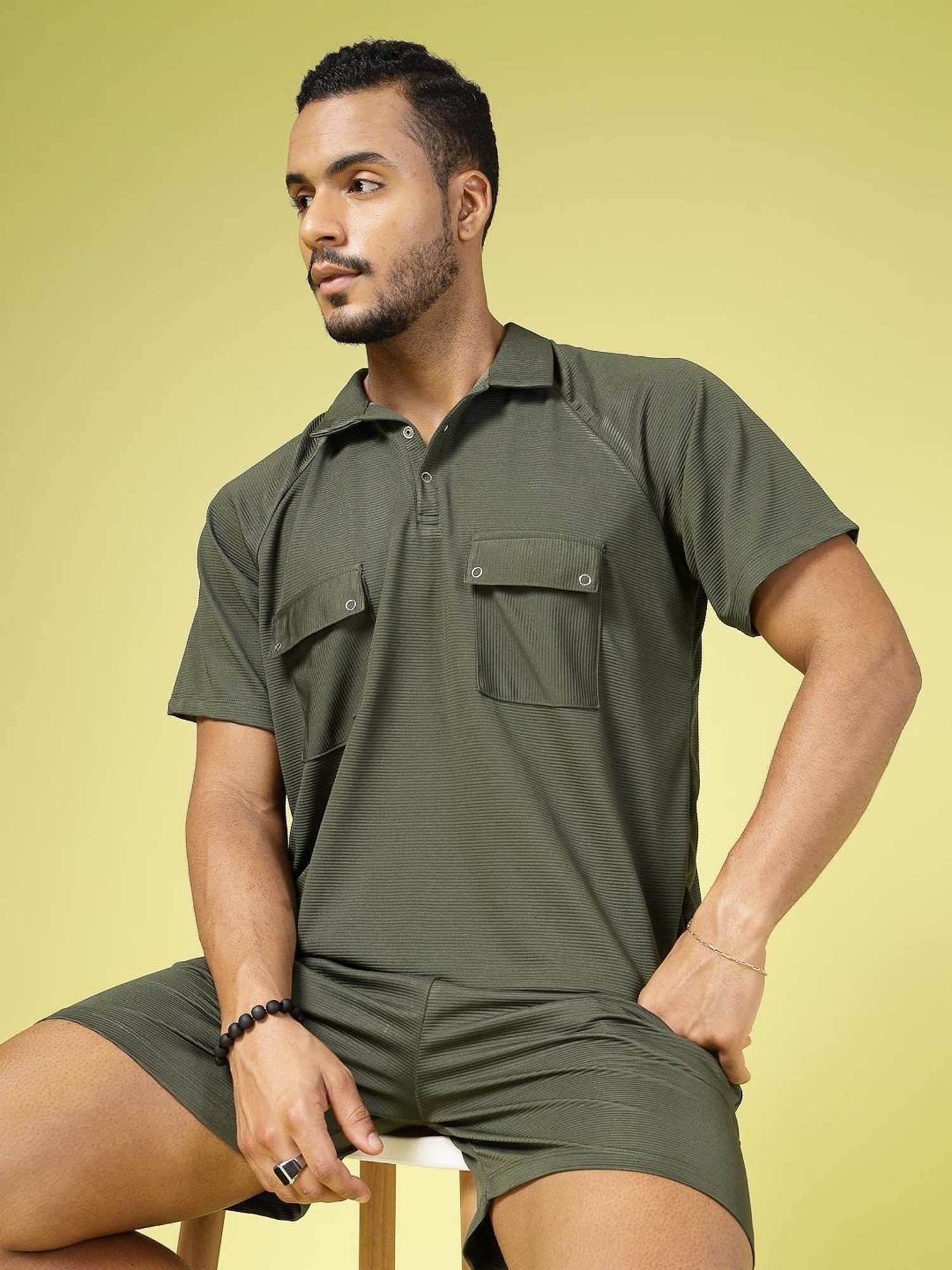 Rigo Army Green Loose Fit Co-Ord Set