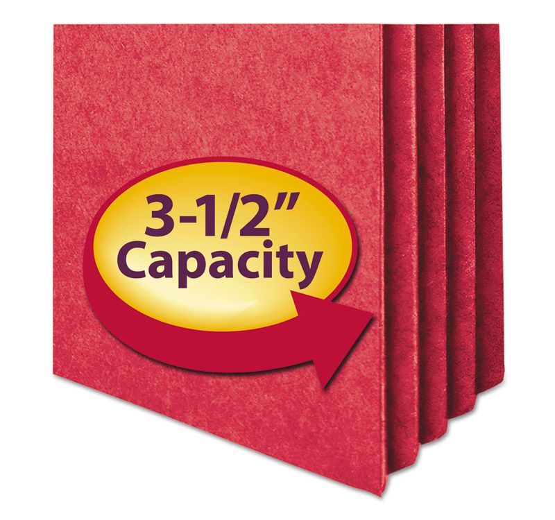 Smead 3 1/2" Exp Colored File Pocket Straight Tab Letter Red 73231