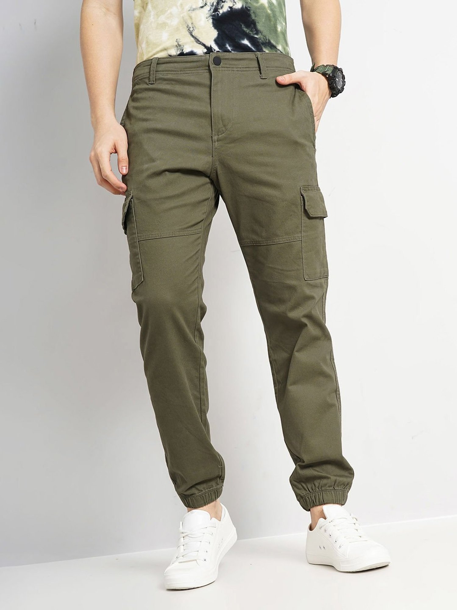 celio* Green Loose Fit Cargo Joggers