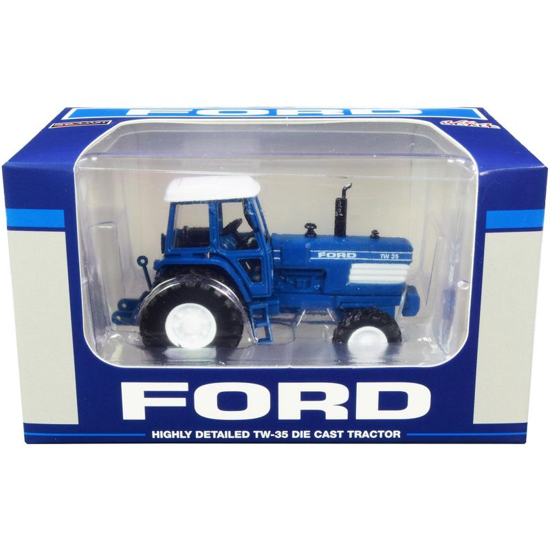 Ford TW-35 Tractor FWA with Duals Blue with White Top 1/64 Diecast Model by SpecCast