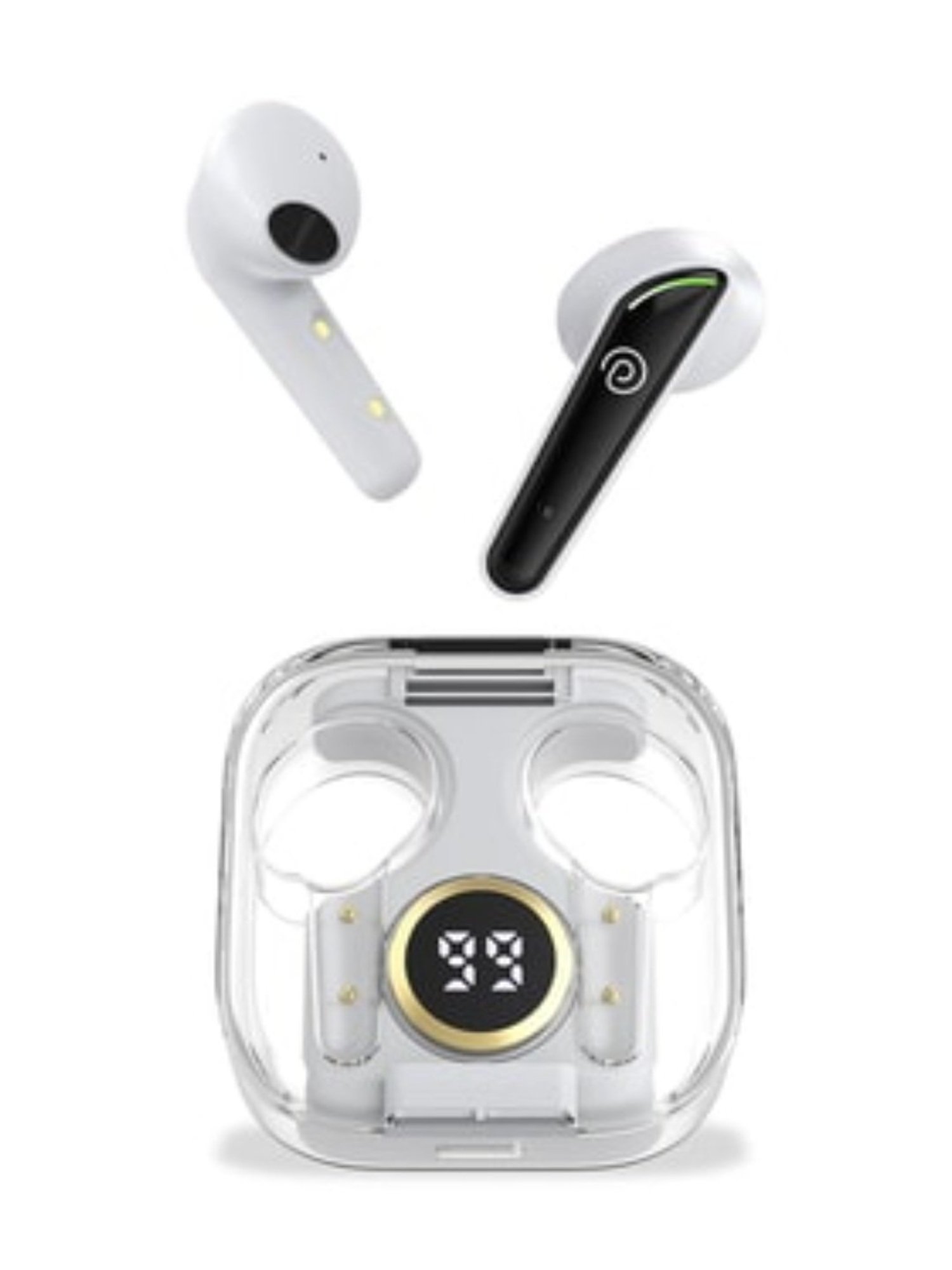 PTron Bassbuds Nyx in-Ear Wireless Earbuds with 50ms Movie Mode (White/Black, True Wireless)