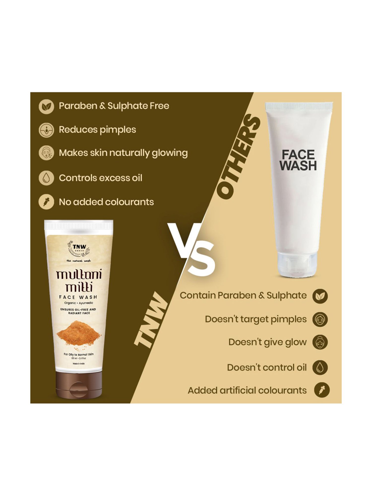 TNW-The Natural Wash Multani Mitti Face Wash - 100 ml