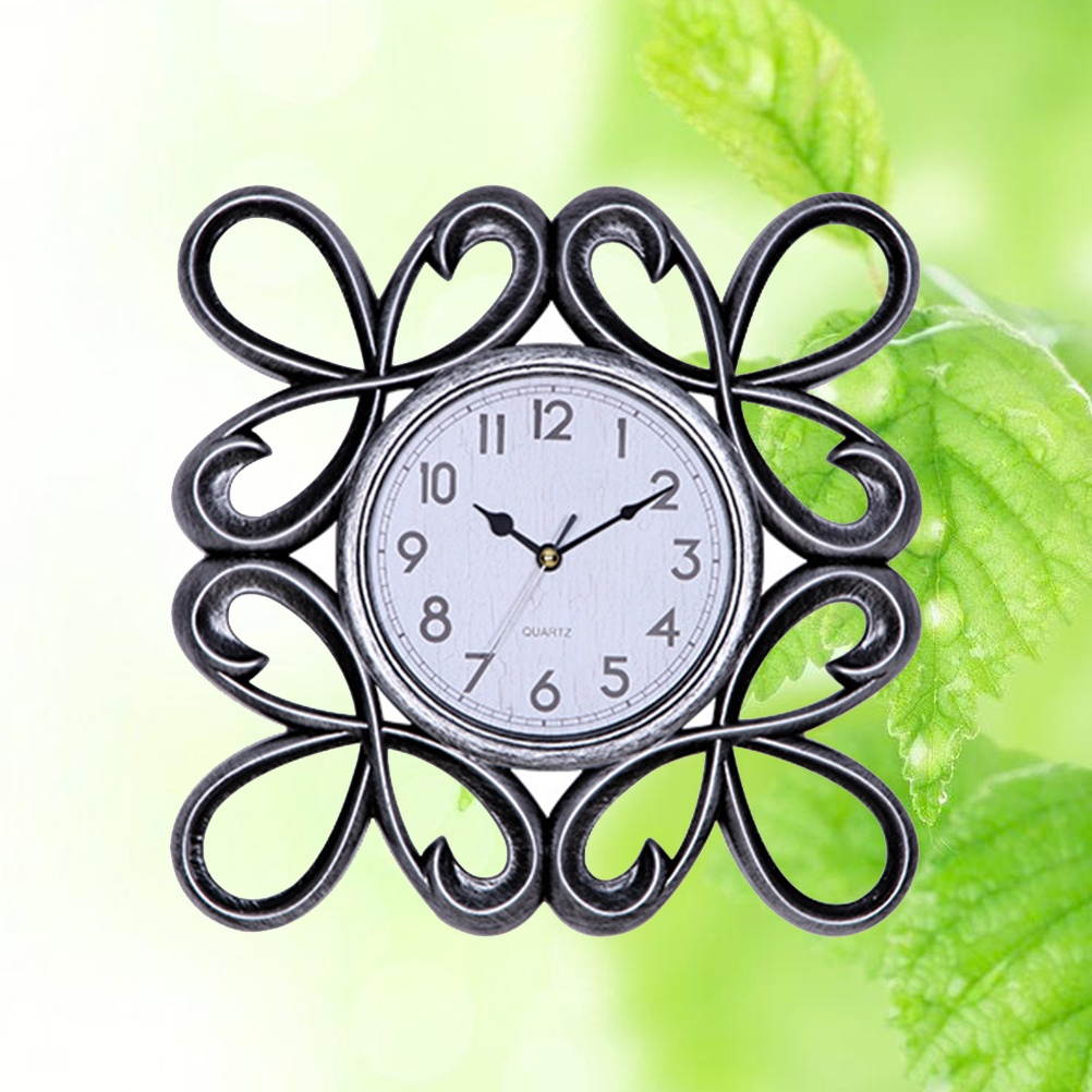 Vintage Dial Clock European Hollowed-out Silent Clock 3D Large Decorative Wall Clock for Living Room Bedroom Kitchen(Golden)