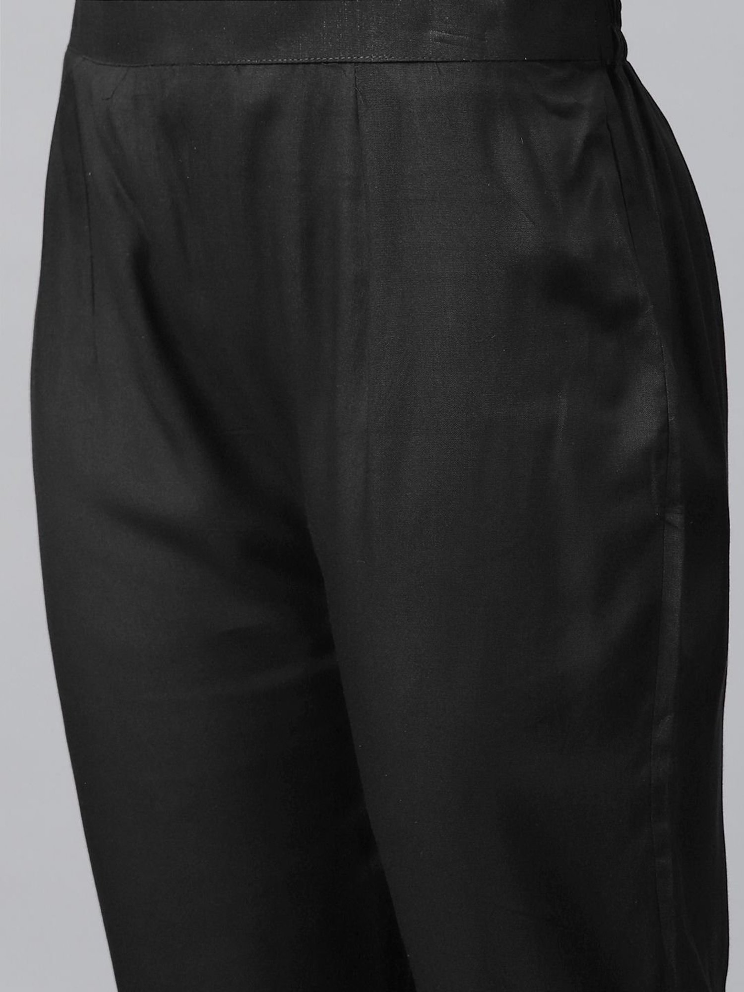 SHADES Black Cotton Printed Kurta Pant Set