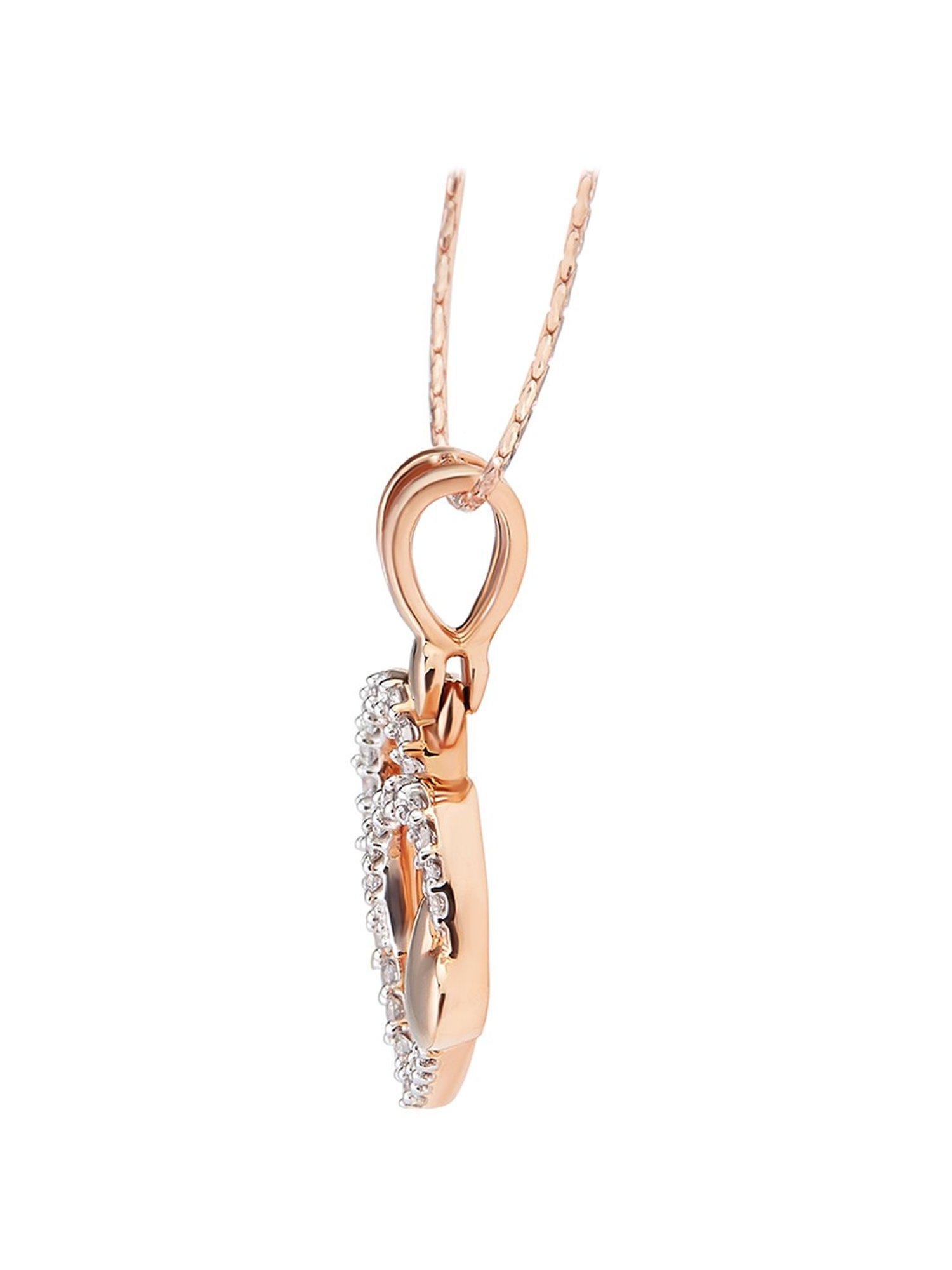 Waman Hari Pethe Jewellers 18k Rose Gold & Diamond Pendant without Chain for Women
